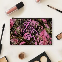 Pink Browning Deer Glitter Camo Cosmetic Bag (medium)