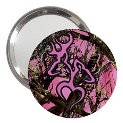 Pink Browning Deer Glitter Camo 3  Handbag Mirrors by Maspions