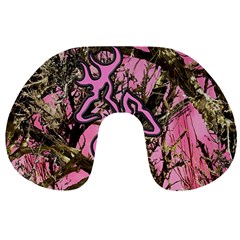 Pink Browning Deer Glitter Camo Travel Neck Pillow