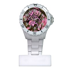 Pink Browning Deer Glitter Camo Plastic Nurses Watch by Maspions