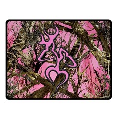 Pink Browning Deer Glitter Camo Two Sides Fleece Blanket (small)