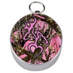 Pink Browning Deer Glitter Camo Silver Compasses Front