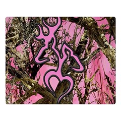 Pink Browning Deer Glitter Camo Two Sides Premium Plush Fleece Blanket (large)