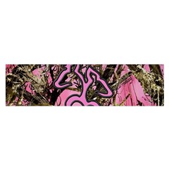 Pink Browning Deer Glitter Camo Oblong Satin Scarf (16  X 60 ) by Maspions