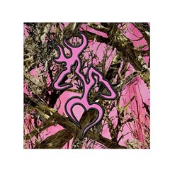 Pink Browning Deer Glitter Camo Square Satin Scarf (30  X 30 ) by Maspions