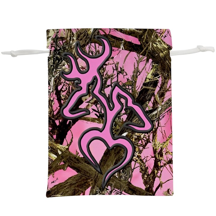 Pink Browning Deer Glitter Camo Lightweight Drawstring Pouch (XL)