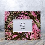 Pink Browning Deer Glitter Camo White Tabletop Photo Frame 4 x6  Front