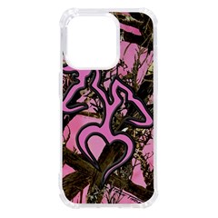 Pink Browning Deer Glitter Camo Iphone 14 Pro Tpu Uv Print Case