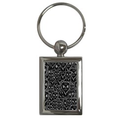 Old Man Monster Motif Black And White Creepy Pattern Key Chain (rectangle) by dflcprintsclothing