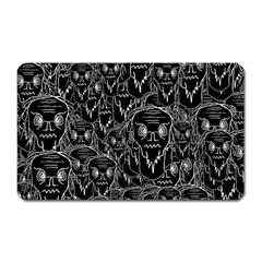 Old Man Monster Motif Black And White Creepy Pattern Magnet (rectangular) by dflcprintsclothing