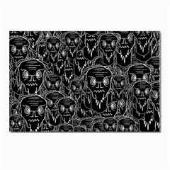 Old Man Monster Motif Black And White Creepy Pattern Postcards 5  X 7  (pkg Of 10) by dflcprintsclothing