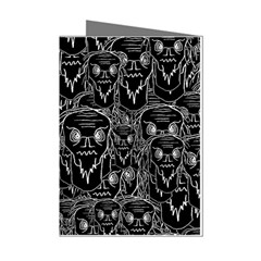 Old Man Monster Motif Black And White Creepy Pattern Mini Greeting Cards (pkg Of 8) by dflcprintsclothing