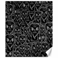 Old Man Monster Motif Black And White Creepy Pattern Canvas 8  X 10  by dflcprintsclothing