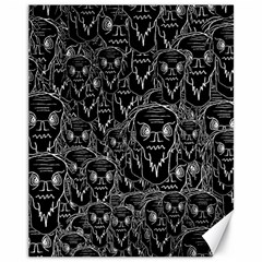 Old Man Monster Motif Black And White Creepy Pattern Canvas 11  X 14  by dflcprintsclothing