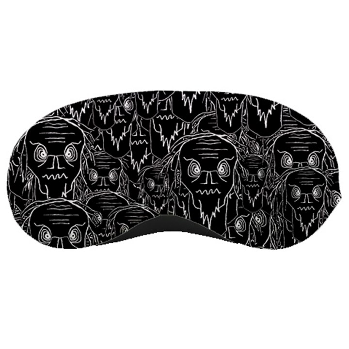 Old man monster motif black and white creepy pattern Sleep Mask