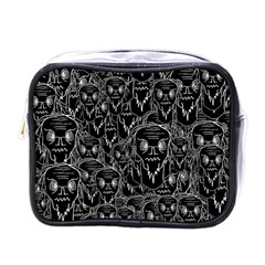 Old Man Monster Motif Black And White Creepy Pattern Mini Toiletries Bag (one Side)