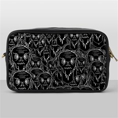 Old Man Monster Motif Black And White Creepy Pattern Toiletries Bag (one Side) by dflcprintsclothing