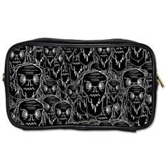 Old Man Monster Motif Black And White Creepy Pattern Toiletries Bag (two Sides)