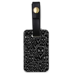 Old Man Monster Motif Black And White Creepy Pattern Luggage Tag (one Side) by dflcprintsclothing