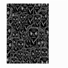 Old Man Monster Motif Black And White Creepy Pattern Large Garden Flag (two Sides) by dflcprintsclothing