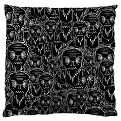 Old Man Monster Motif Black And White Creepy Pattern Large Cushion Case (one Side) by dflcprintsclothing