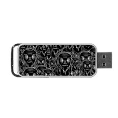 Old Man Monster Motif Black And White Creepy Pattern Portable Usb Flash (one Side) by dflcprintsclothing