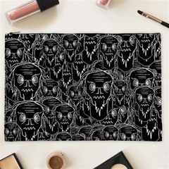 Old Man Monster Motif Black And White Creepy Pattern Cosmetic Bag (xxl) by dflcprintsclothing