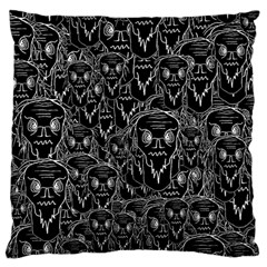 Old Man Monster Motif Black And White Creepy Pattern Standard Premium Plush Fleece Cushion Case (two Sides) by dflcprintsclothing