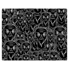 Old Man Monster Motif Black And White Creepy Pattern Two Sides Premium Plush Fleece Blanket (teen Size) by dflcprintsclothing