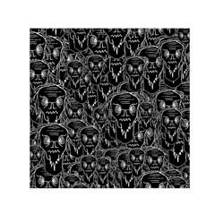 Old Man Monster Motif Black And White Creepy Pattern Square Satin Scarf (30  X 30 ) by dflcprintsclothing