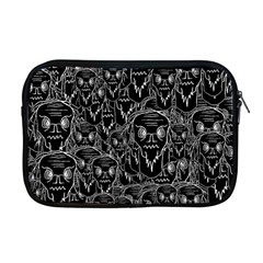 Old Man Monster Motif Black And White Creepy Pattern Apple Macbook Pro 17  Zipper Case by dflcprintsclothing