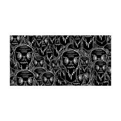 Old Man Monster Motif Black And White Creepy Pattern Yoga Headband by dflcprintsclothing