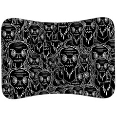 Old Man Monster Motif Black And White Creepy Pattern Velour Seat Head Rest Cushion by dflcprintsclothing