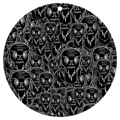 Old Man Monster Motif Black And White Creepy Pattern Uv Print Acrylic Ornament Round