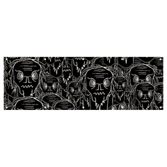 Old Man Monster Motif Black And White Creepy Pattern Banner And Sign 12  X 4  by dflcprintsclothing