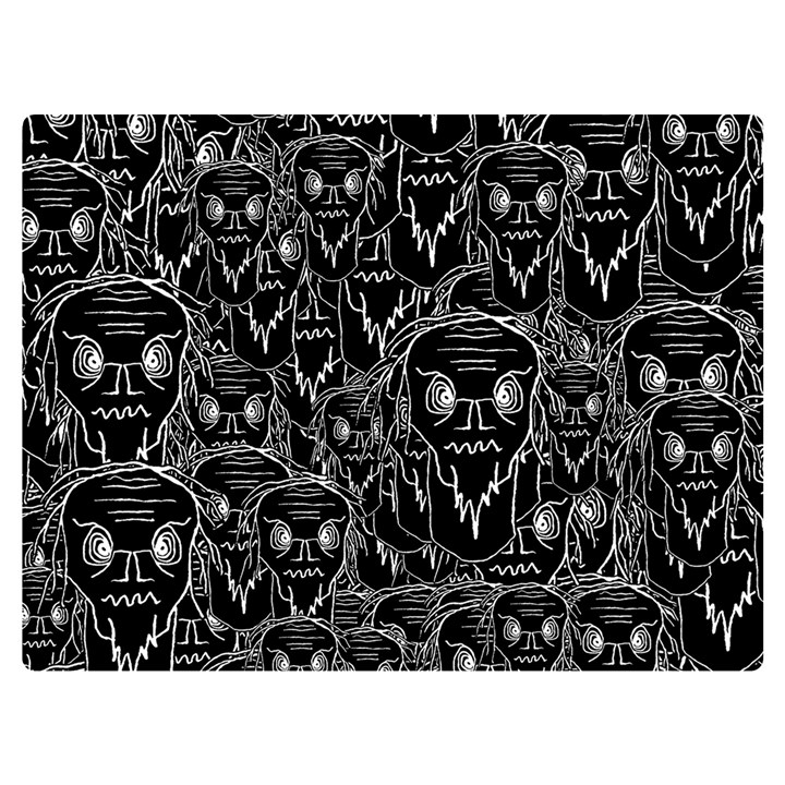 Old man monster motif black and white creepy pattern Two Sides Premium Plush Fleece Blanket (Baby Size)