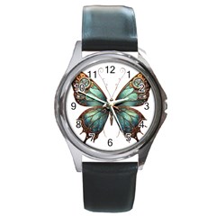 Mechanical Butterfly Round Metal Watch by CKArtCreations