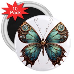 Mechanical Butterfly 3  Magnets (10 Pack)  by CKArtCreations