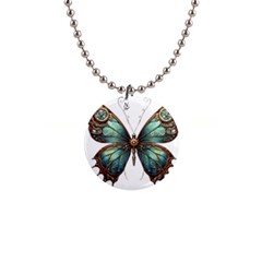 Mechanical Butterfly 1  Button Necklace by CKArtCreations