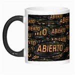 Abierto Neon Letters Over Glass Motif Pattern Wb Morph Mug Left