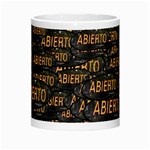 Abierto Neon Letters Over Glass Motif Pattern Wb Morph Mug Center