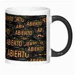 Abierto Neon Letters Over Glass Motif Pattern Wb Morph Mug Right