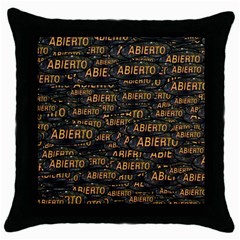 Abierto Neon Lettes Over Glass Motif Pattern Throw Pillow Case (black) by dflcprintsclothing