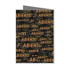 Abierto Neon Lettes Over Glass Motif Pattern Mini Greeting Cards (pkg Of 8) by dflcprintsclothing