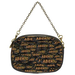 Abierto Neon Lettes Over Glass Motif Pattern Chain Purse (two Sides) by dflcprintsclothing