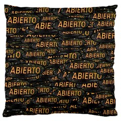 Abierto Neon Lettes Over Glass Motif Pattern Large Cushion Case (one Side)