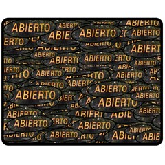 Abierto Neon Lettes Over Glass Motif Pattern Two Sides Fleece Blanket (medium)