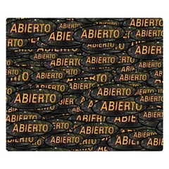 Abierto Neon Lettes Over Glass Motif Pattern Two Sides Premium Plush Fleece Blanket (kids Size) by dflcprintsclothing