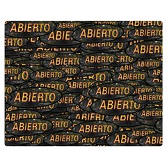 Abierto Neon Lettes Over Glass Motif Pattern Two Sides Premium Plush Fleece Blanket (teen Size)