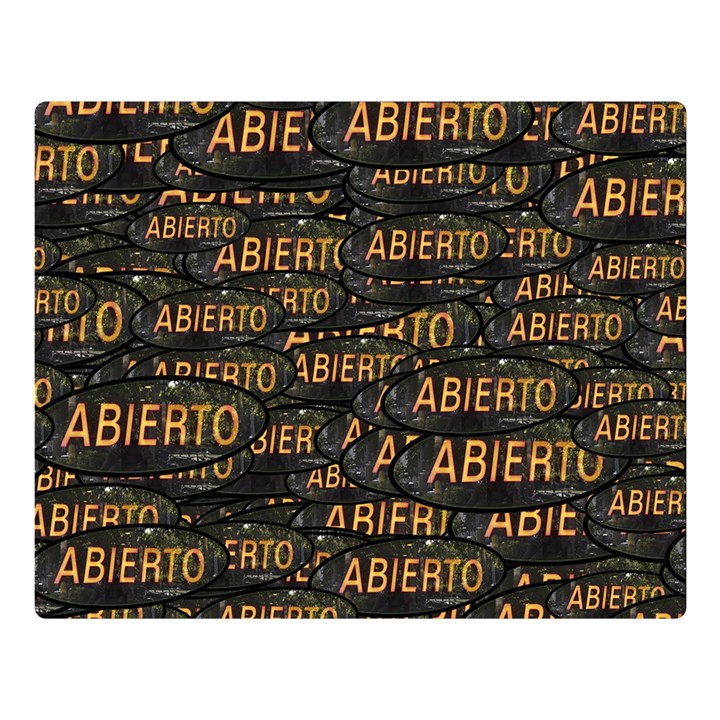 Abierto neon lettes over glass motif pattern Two Sides Premium Plush Fleece Blanket (Large)